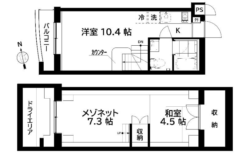 杉並区上荻のマンションの間取り