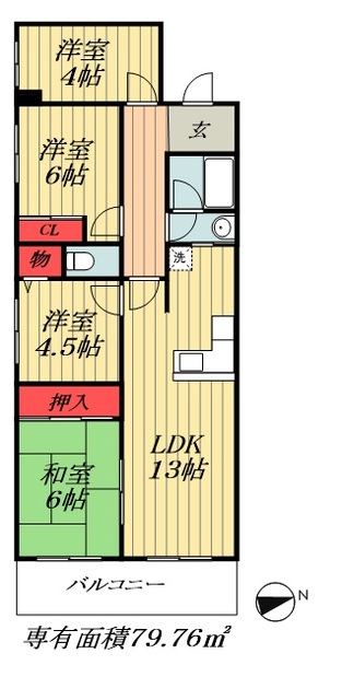 市川市新田のマンションの間取り