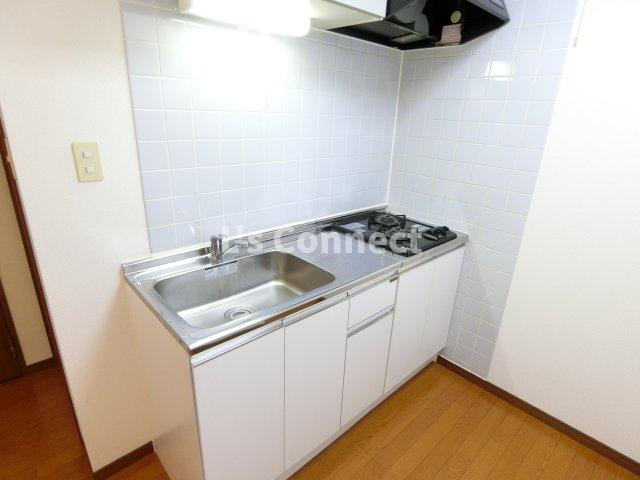 キッチン　2口ガスコンロのシステムキッチンです。