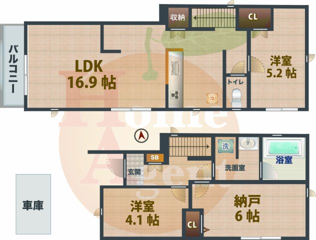 東京メトロ丸ノ内線 南阿佐ケ谷駅 徒歩14分 2階建 築4年の間取り写真