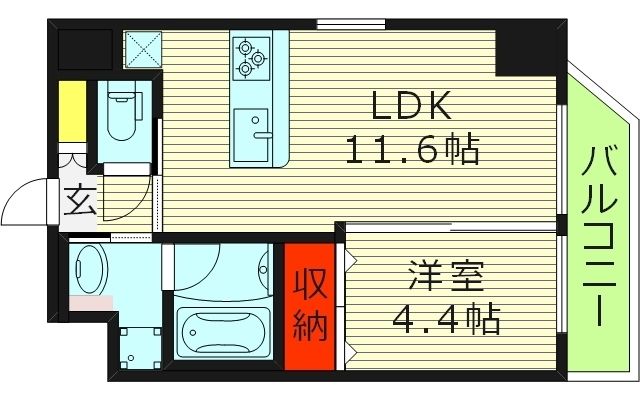 地下鉄谷町線 都島駅 徒歩5分 15階建 築7年の間取り写真