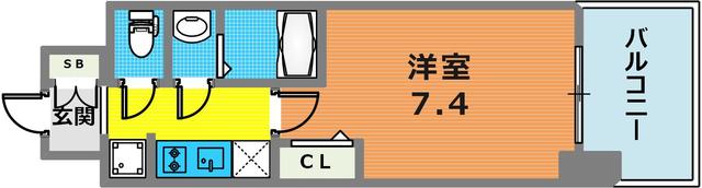 エスライズ神戸三宮山手通壱番館の間取り写真