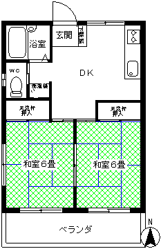 足立区北加平町のアパートの間取り