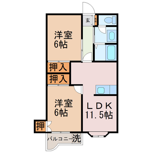 駿東郡清水町新宿のアパートの間取り