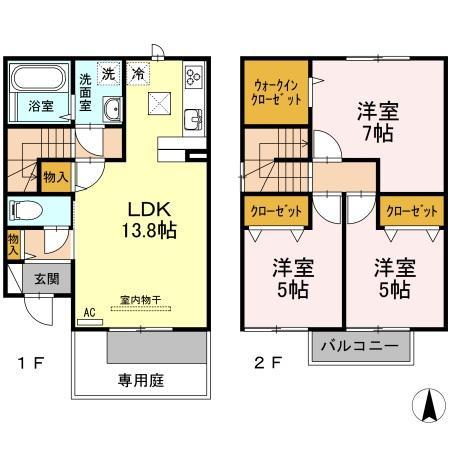 Ｄ－ｒｏｏｍ　チェルシー　Ａ棟の間取り