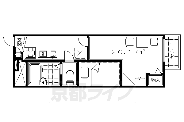 京都市伏見区桃山町丹後のアパートの間取り