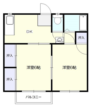 仙台市地下鉄南北線 長町南駅 徒歩3分 2階建 築39年の間取り写真