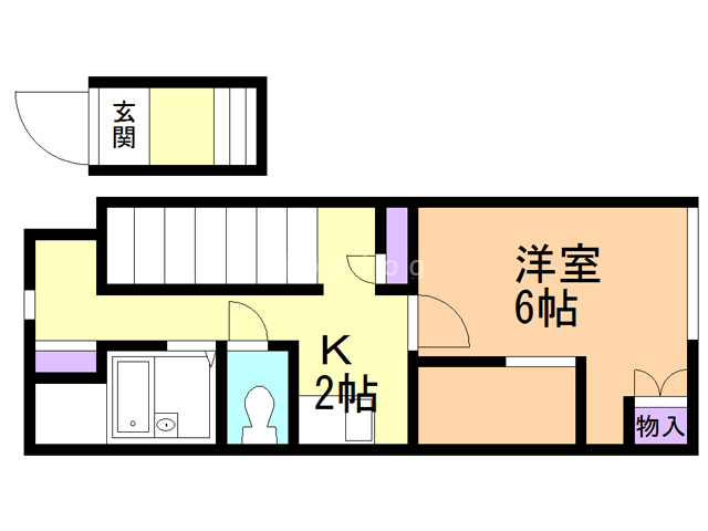 レオパレスサンジェルマン函館山の間取り