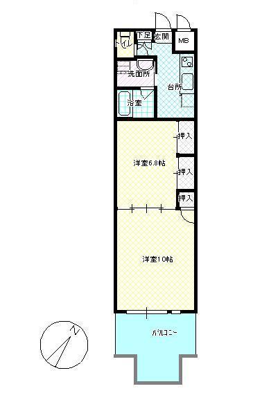 広島市中区八丁堀のマンションの間取り