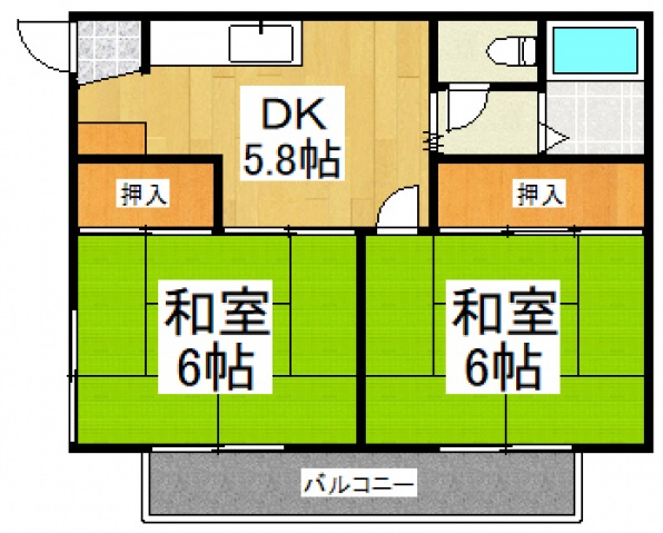 明城コーポの間取り