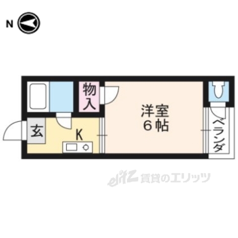 【京都市左京区一乗寺高槻町のマンションの間取り】