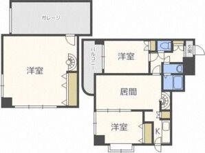 札幌市豊平区水車町のマンションの間取り