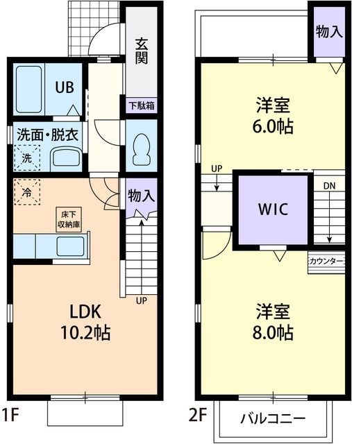 笠間市吉岡のアパートの間取り