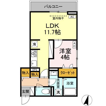 福山市霞町のアパートの間取り