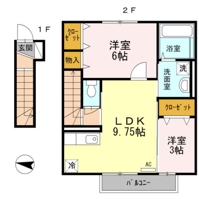 八王子市片倉町のアパートの間取り