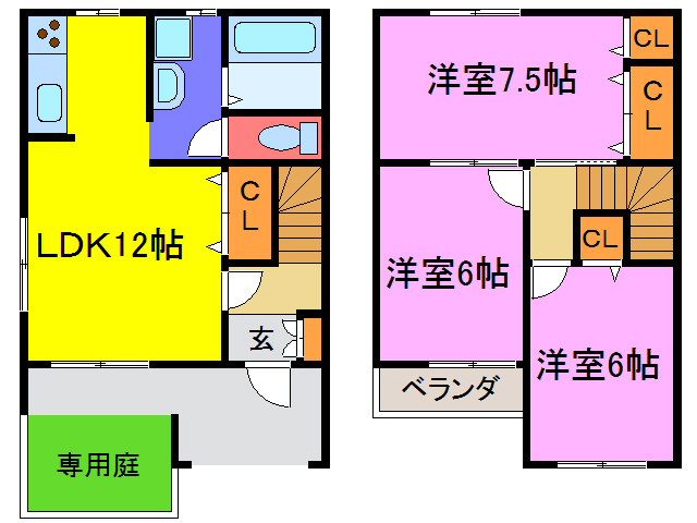 宍粟市山崎町須賀沢のアパートの間取り