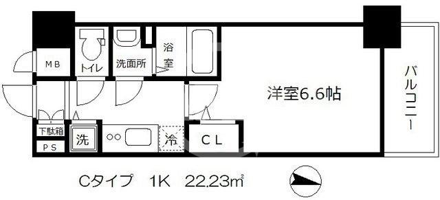 【プレサンス梅田北オールの間取り】