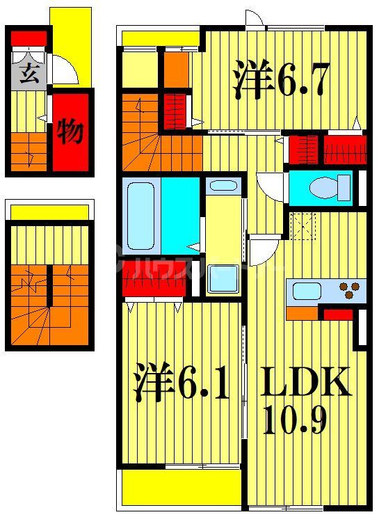 松戸市八ケ崎のアパートの間取り