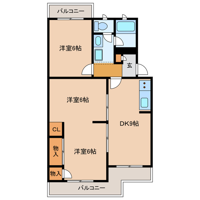 【浜松市中央区新津町のマンションの間取り】