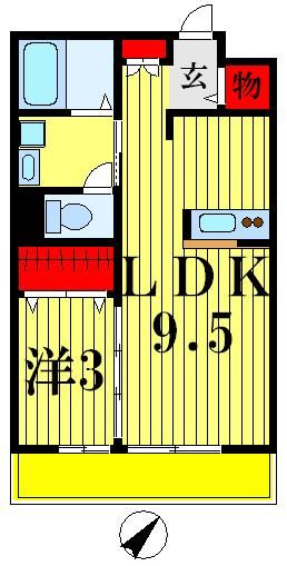 松戸市仲井町のアパートの間取り