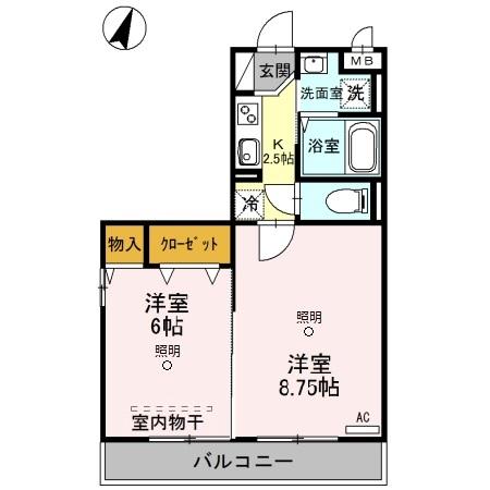 越谷市南町のアパートの間取り