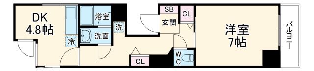 京都市下京区五坊大宮町のマンションの間取り