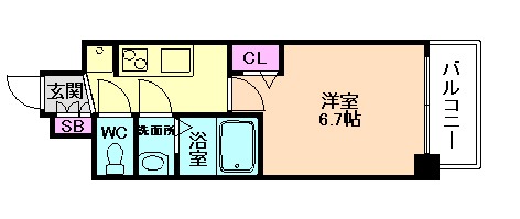 大阪市福島区海老江のマンションの間取り