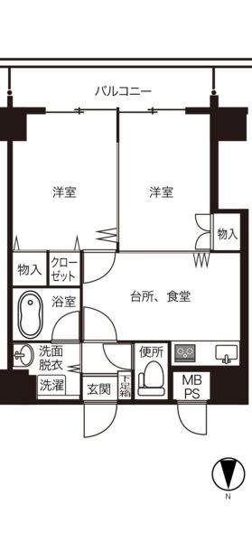 和歌山市屋形町のマンションの間取り