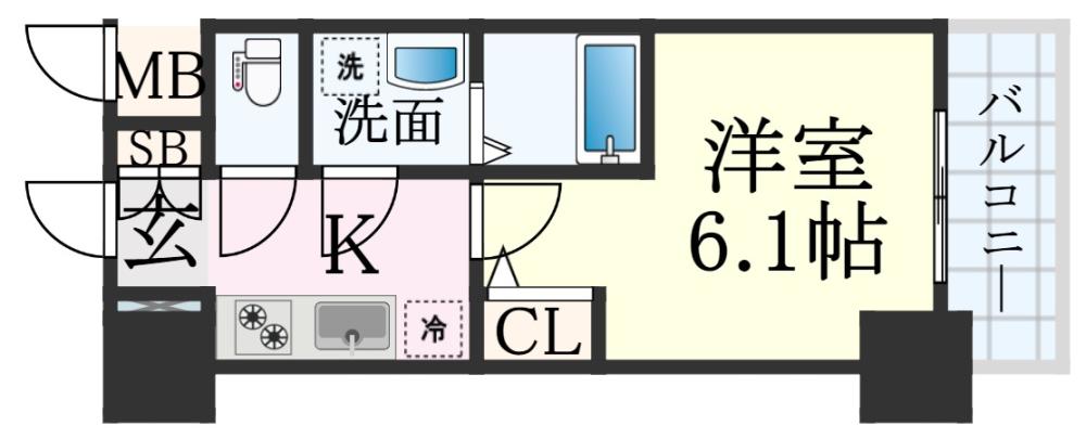 神戸市兵庫区松原通のマンションの間取り