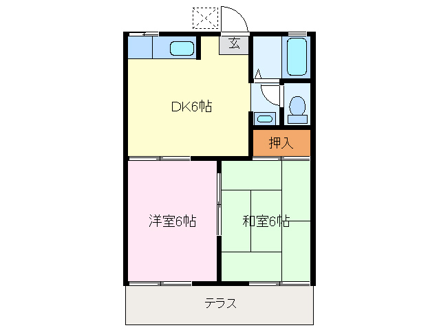 松阪市下村町のアパートの間取り