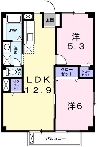 【明石市太寺天王町のアパートの間取り】