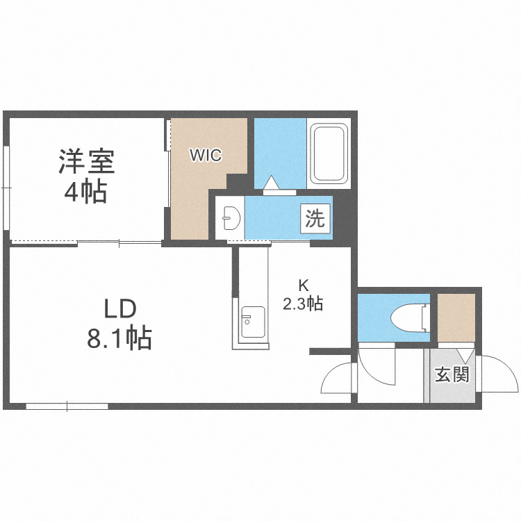 札幌市北区麻生町のマンションの間取り