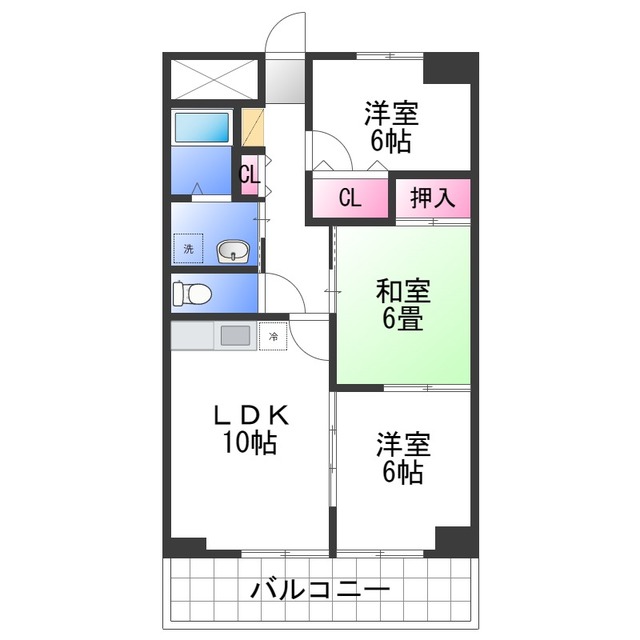 貝塚市澤のマンションの間取り