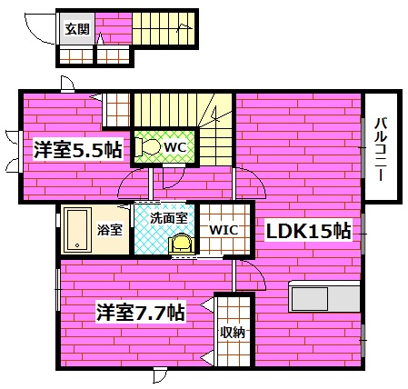 広島市安芸区瀬野西のアパートの間取り