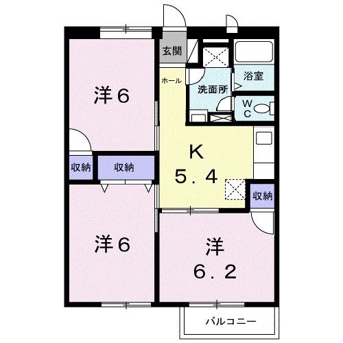 橋本市隅田町河瀬のアパートの間取り