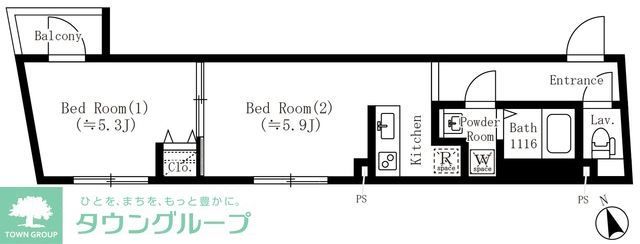 豊島区池袋本町のマンションの間取り