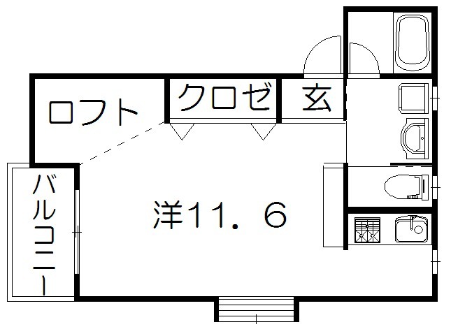 浜松市中央区高丘東のアパートの間取り