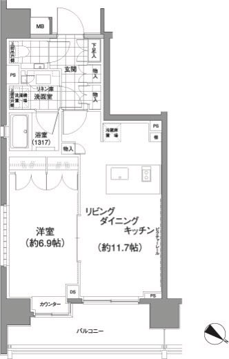 渋谷区神山町のマンションの間取り