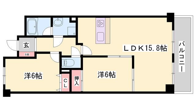 サンヒルズ岡田の間取り