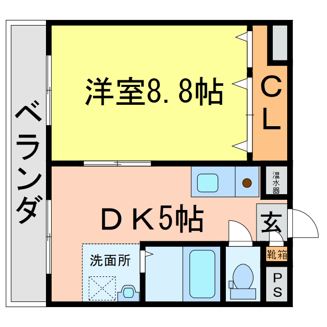 徳島市山城町のアパートの間取り