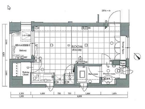 新宿区市谷台町のマンションの間取り