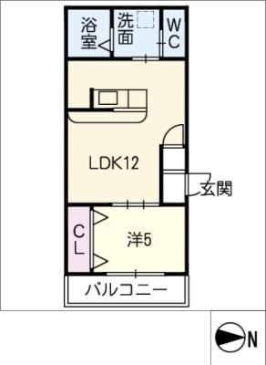 Ｎ５１　ＡＰＡＲＴＭＥＮＴ大垣の間取り