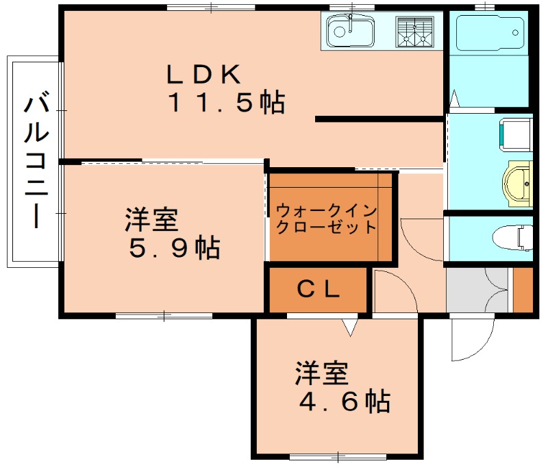 スタンツェ戸井ノ元IIの間取り