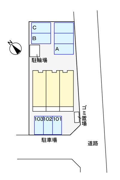 【刈谷市築地町のアパートの駐車場】