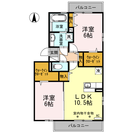 八王子市館町のアパートの間取り