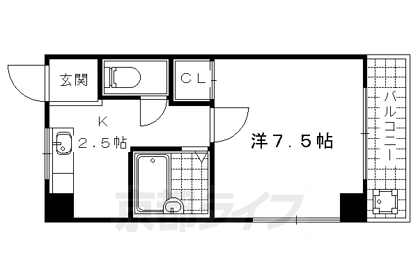 京都市山科区日ノ岡鴨土町のマンションの間取り