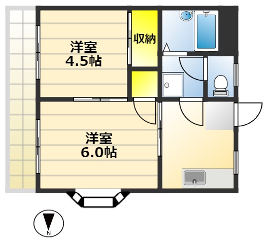 国立市西のマンションの間取り