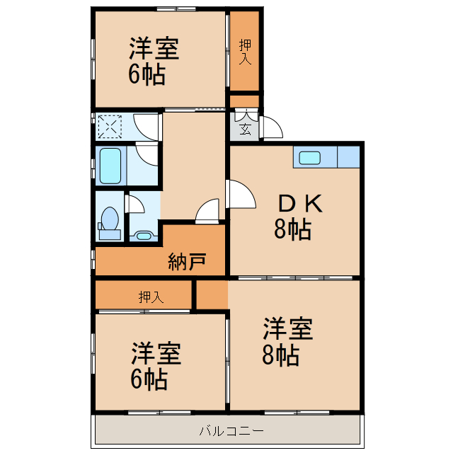 西浦コーポラスの間取り