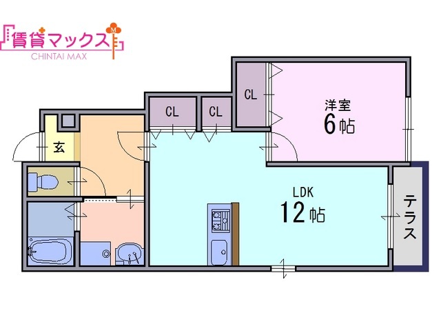 五條市二見のアパートの間取り