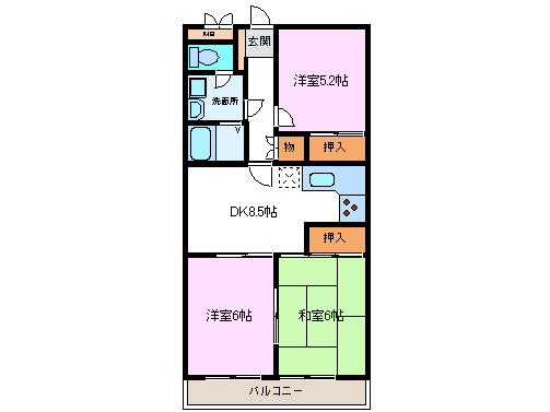 三島市大場のアパートの間取り